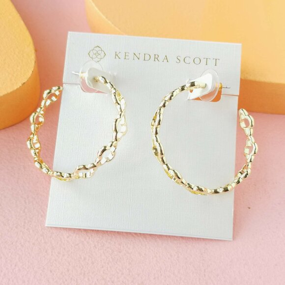 Kendra Scott - Abbie Gold Hoop Earrings - NEW - Picture 1 of 3